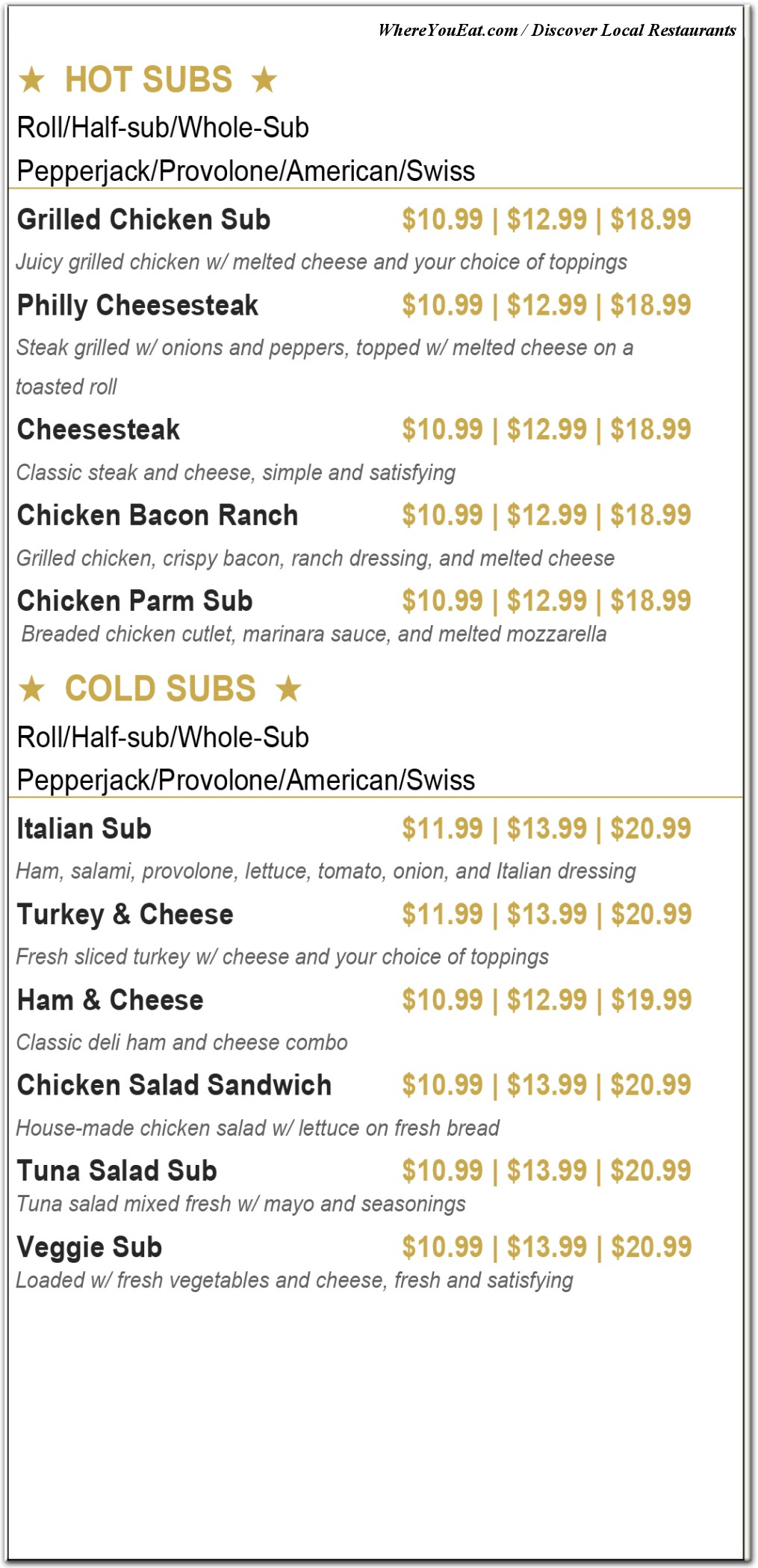 menu